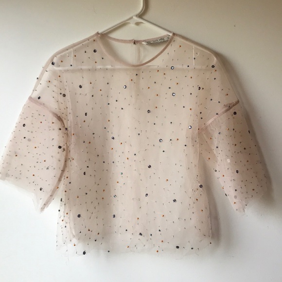 Zara Tops - Zara blouse with colorful beading